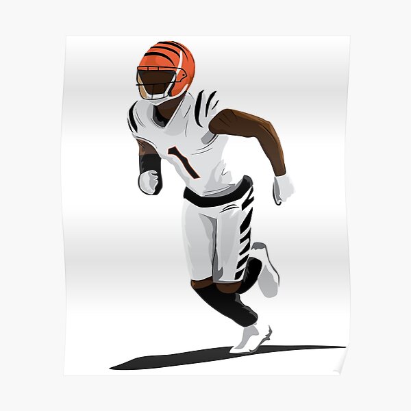 Ja';Marr Chase Football Poster American T-Shirt - Guineashirt Premium ™ LLC