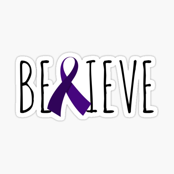 Item preview, Believe – Purple Ribbon designed and sold by Mouse Ears & Broomsticks on Redbubble.