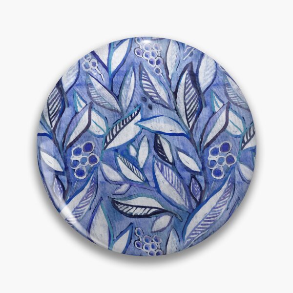 Item preview, Textured Painted Leaves in Royal Blue Purple and Grey designed and sold by micklyn.