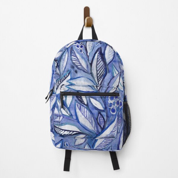 Item preview, Textured Painted Leaves in Royal Blue Purple and Grey designed and sold by micklyn.