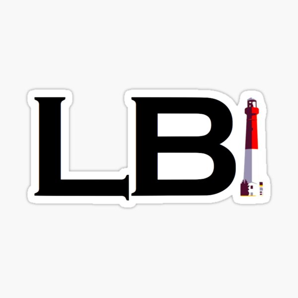 Long Beach Island Letters with Lighthouse Sticker