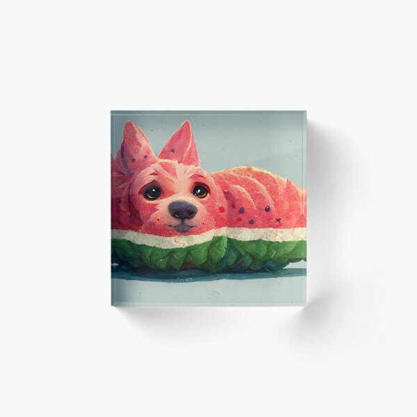 Framed Patch: Watermelon Dog cheapest by Jennified Art