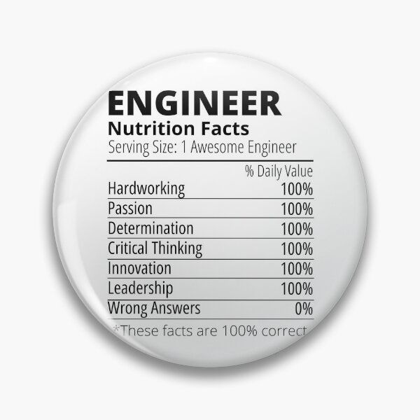Item preview, Engineer Nutrition Nutritional Facts Funny designed and sold by Olivergifts.