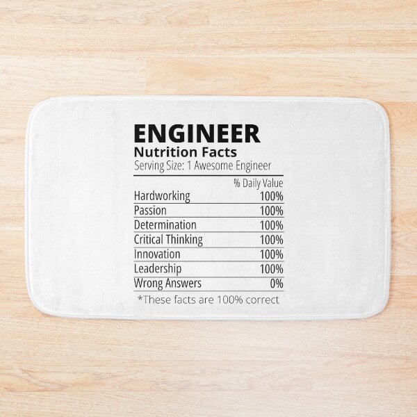Item preview, Engineer Nutrition Nutritional Facts Funny designed and sold by Olivergifts.