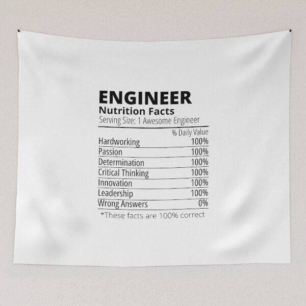Item preview, Engineer Nutrition Nutritional Facts Funny designed and sold by Olivergifts.