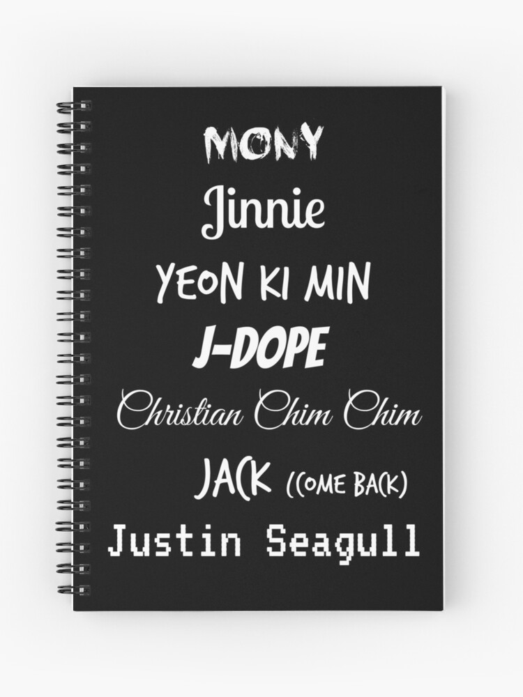 Bts English Stage Names 방탄소년단 Spiral Notebook By Nojamshop