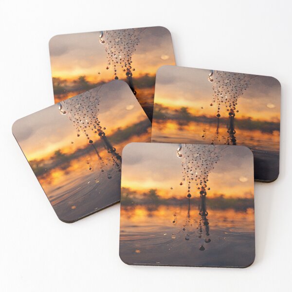 Item preview, Sunset Lake Raindrops In Golden Houer Cloudscape designed and sold by Unwind-Art-Work.