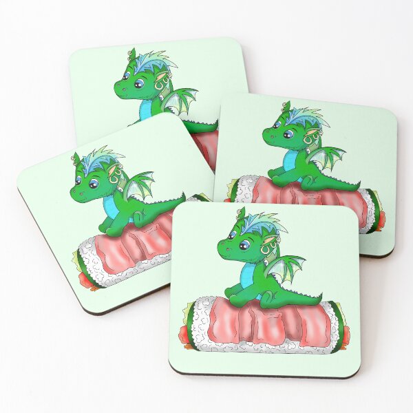 Artikelvorschau, baby dragon sushi roll cartoon entworfen und verkauft von CuisineCat.