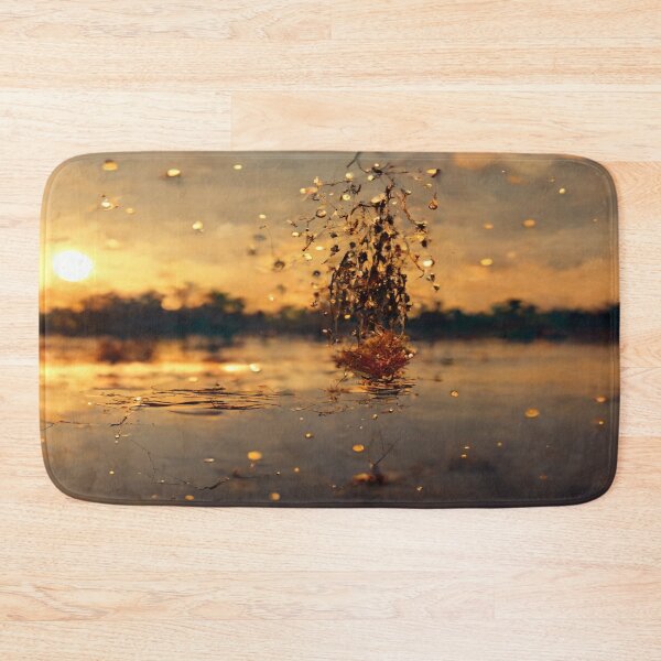 Artikelvorschau, Regentropfen am Sonnenuntergangssee in der Wolkenlandschaft von Golden Houer entworfen und verkauft von Unwind-Art-Work.