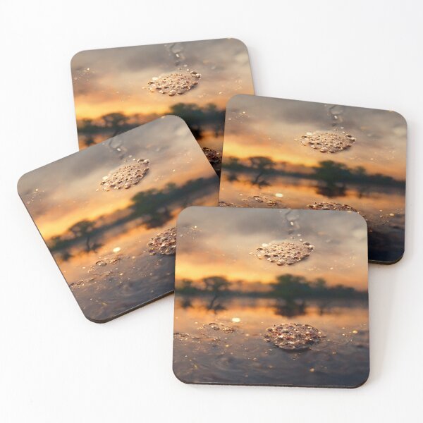 Item preview, Sunset Lake Raindrops In Golden Houer Cloudscape designed and sold by Unwind-Art-Work.