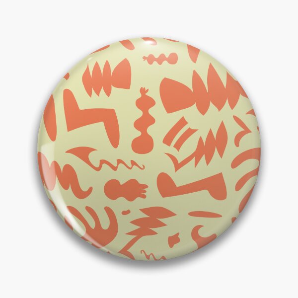 Item preview, Simple and wavy little bones shapes bichromatic pattern in tangerine andcream colors designed and sold by ambrojit.