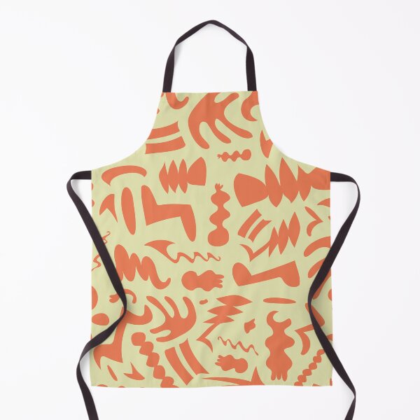 Item preview, Simple and wavy little bones shapes bichromatic pattern in tangerine andcream colors designed and sold by ambrojit.