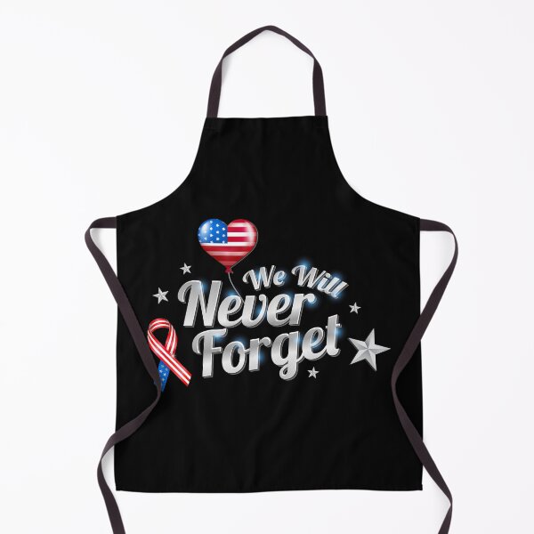 Item preview, A heart balloon and American flag design with the slogan we will never forget designed and sold by velisani.