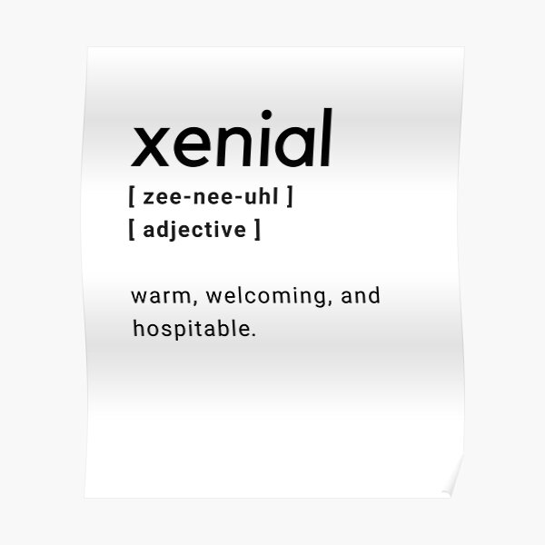 word-definition-xenial-black-and-white-poster-for-sale-by-neo-astre