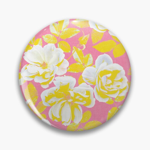 Item preview, Yellow and White Pop Art Roses on Pink designed and sold by micklyn.