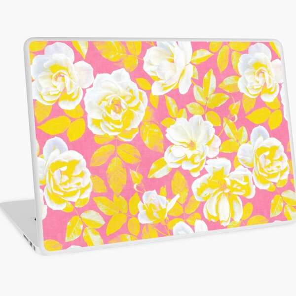 Item preview, Roses Pop Art jaunes et blanches sur rose designed and sold by micklyn.