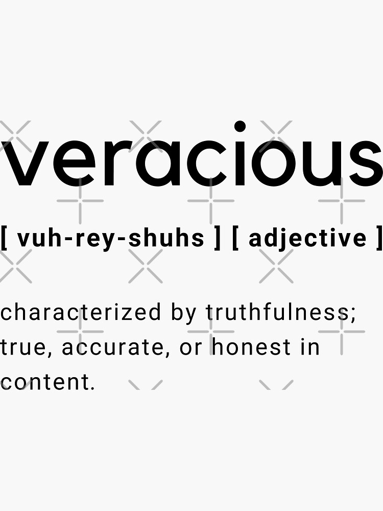 word-definition-veracious-black-and-white-sticker-for-sale-by-neo