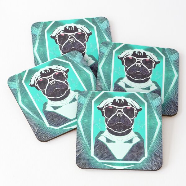 Item preview, Cartoon pug hipster puppy designed and sold by Grewtrel.