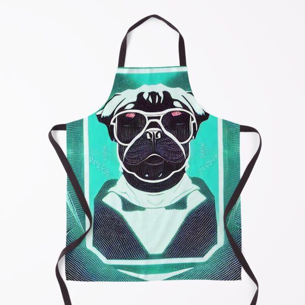 Item preview, Cartoon pug hipster puppy designed and sold by Grewtrel.