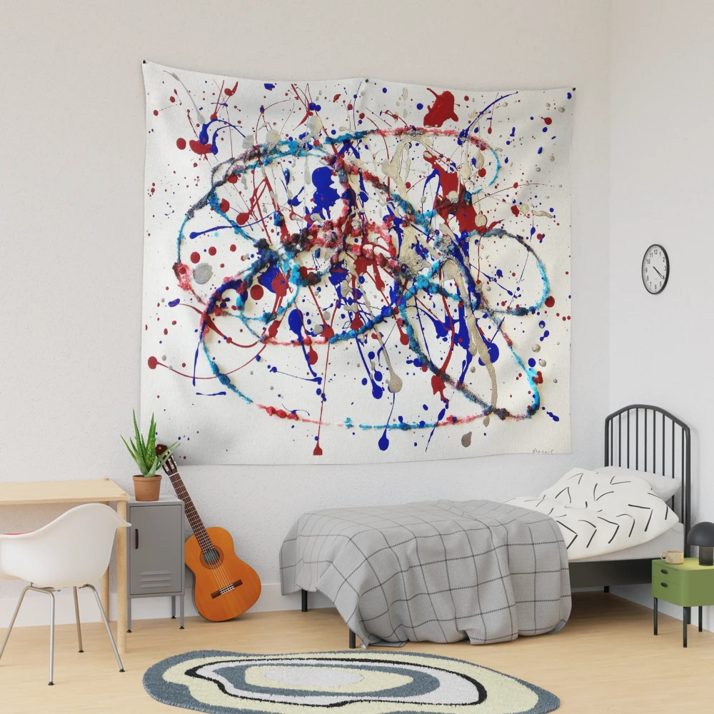 Abstract Jackson Pollock Painting Original Art Tapestry