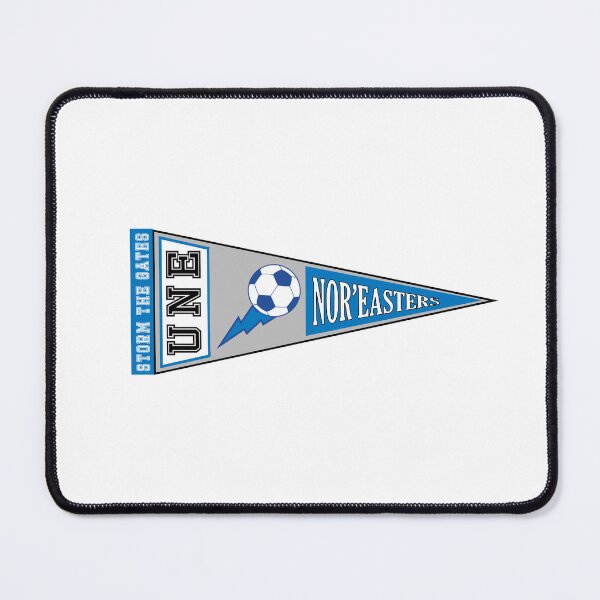 Item preview, UNE Soccer Pennant (Grey & Blue) designed and sold by baileyboo2000.
