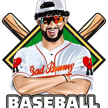 Bad Bunny in Sad Heart Baseball Jersey | Sticker