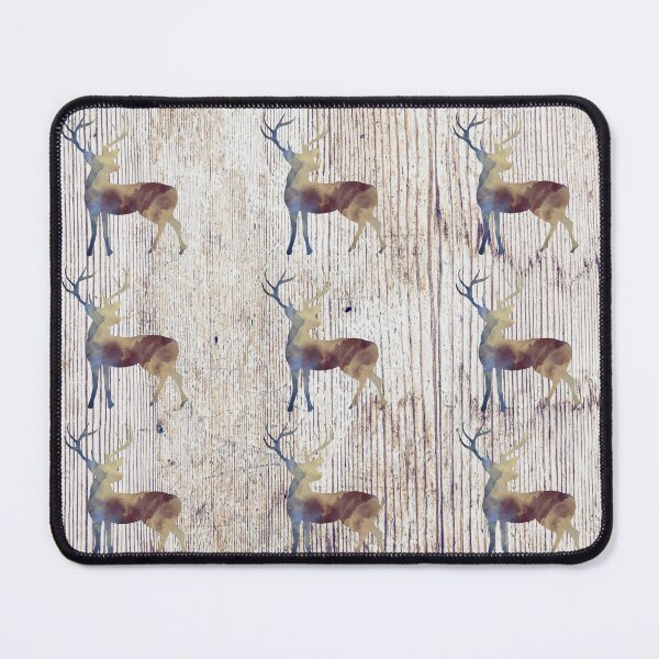 Item preview, Watercolour deer pattern rustic fence background designed and sold by Inktown.