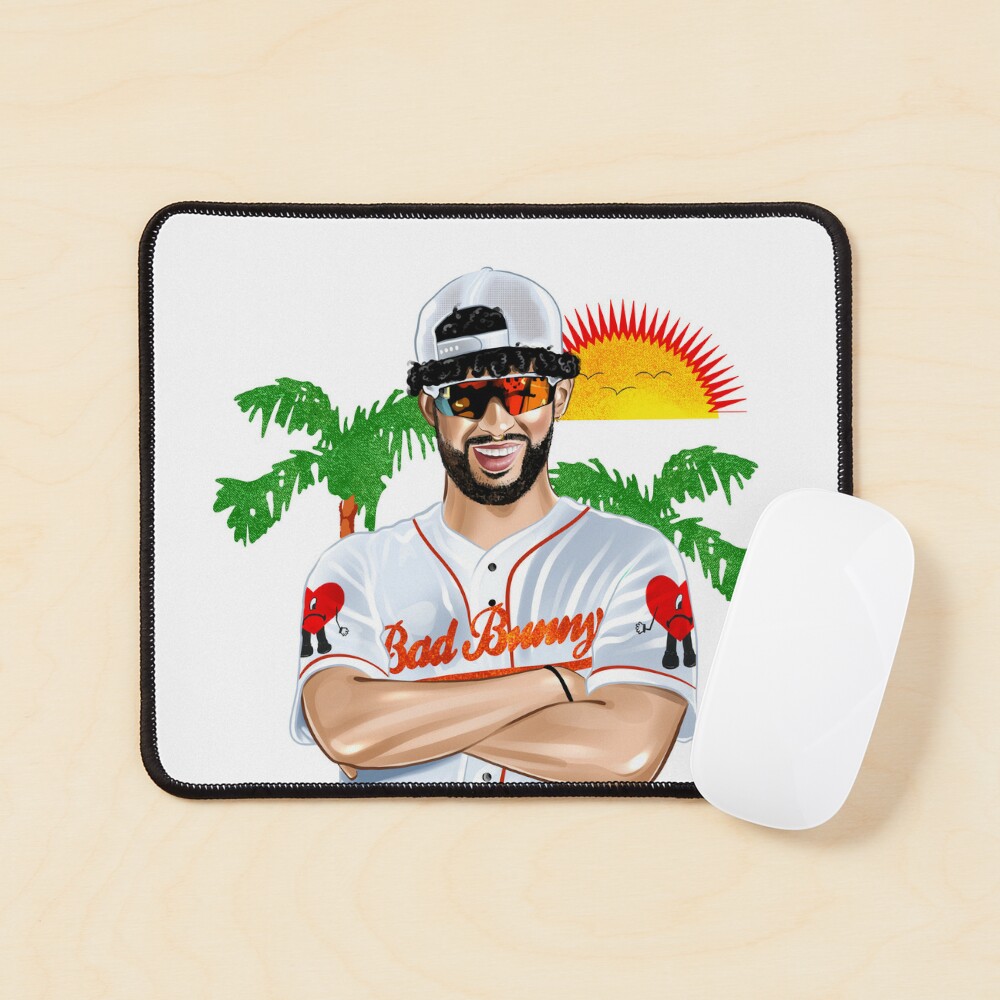 Bad Bunny in Sad Heart Baseball Jersey | Sticker