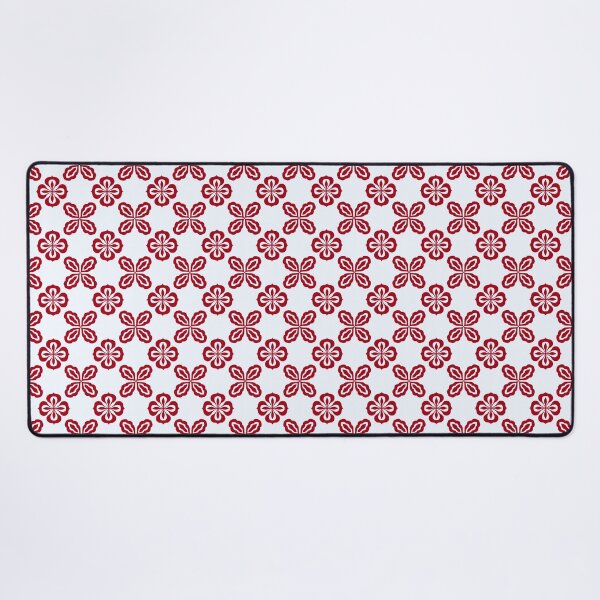 Item preview, Red floral block print pattern designed and sold by Block print shop.