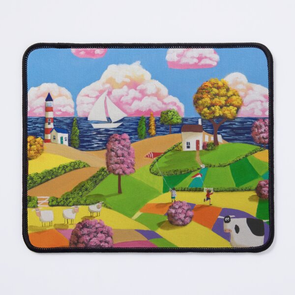 Item preview, Naive art seaside lighthouse painting designed and sold by GORDON BRUCE ART.