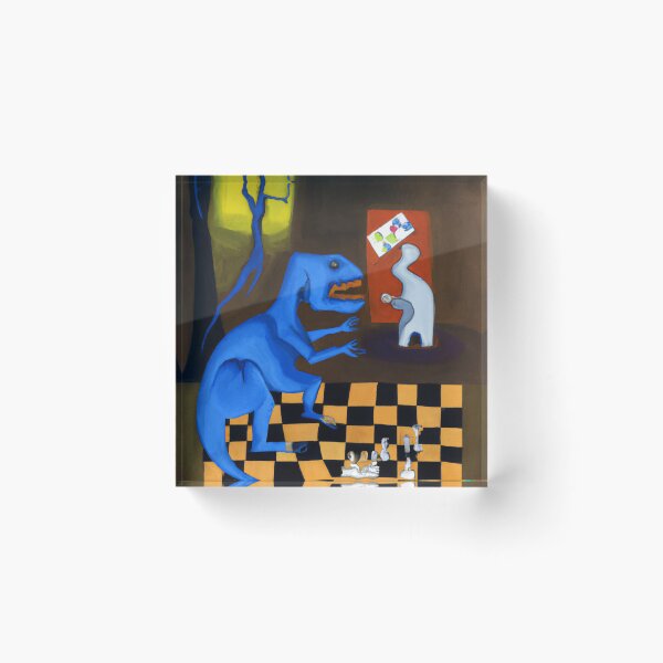 Item preview, Cubist Dinosaurs Chess Players designed and sold by FroggyDinoShop.