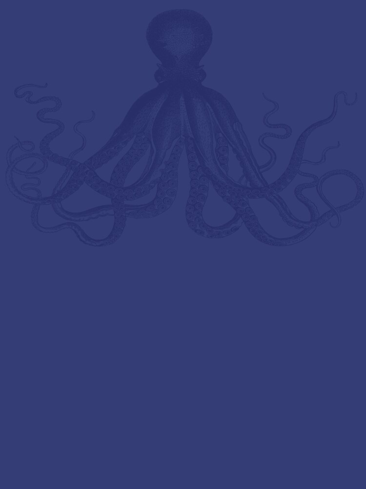 Krake | Weinlese-Krake | Tentakeln | Meeresbewohner | Nautik | Ozean | Meer | Strand | Marineblau und Weiß | von EclecticAtHeART