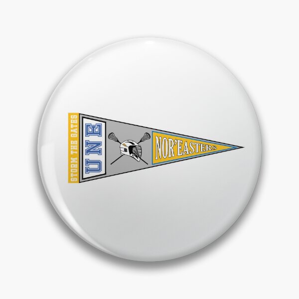 Item preview, UNE Lacrosse Pennant (Yellow & Grey) designed and sold by baileyboo2000.