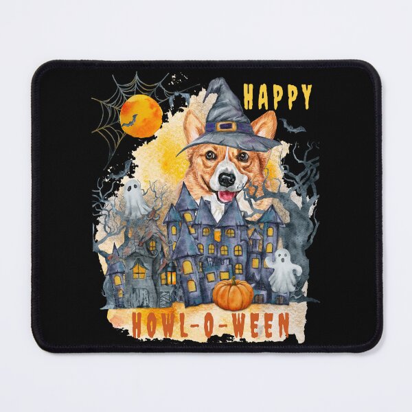 Item preview, Corgi Happy Howl-o-ween Ghost Houses Funny Watercolor designed and sold by Cuddlythopia.
