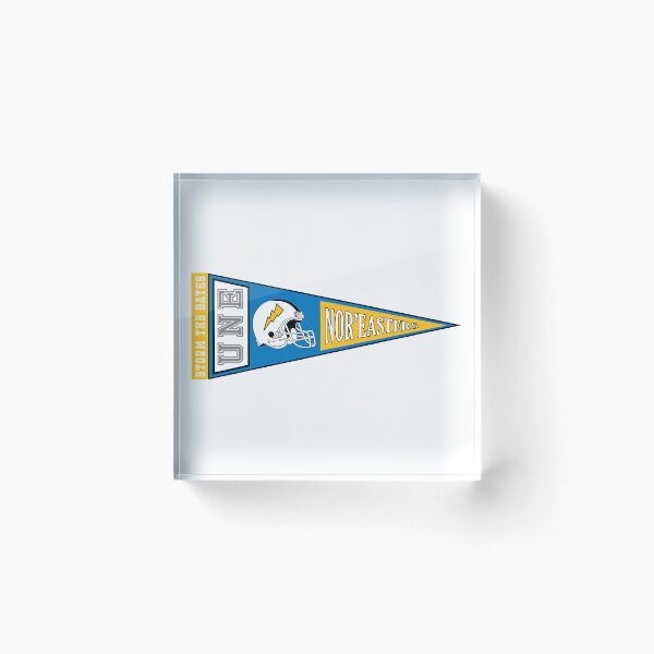 Item preview, UNE Football Pennant (Yellow & Blue) designed and sold by baileyboo2000.