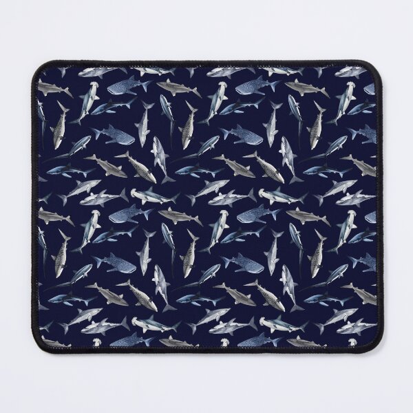 Item preview, SHARKS PATTERN (NAVY BLUE) designed and sold by BEATRIZ ABAITUA.