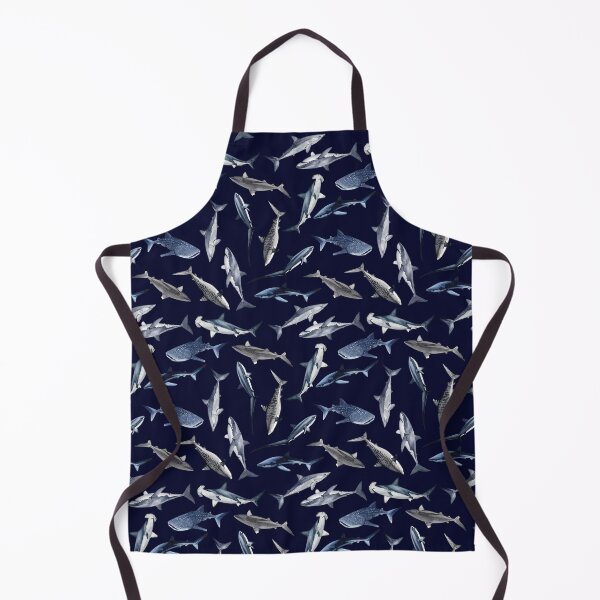 Item preview, SHARKS PATTERN (NAVY BLUE) designed and sold by BEATRIZ ABAITUA.