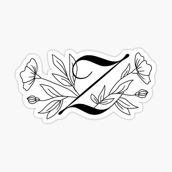 "Cursive Floral Letter Z " Sticker for Sale by lakenney97 Redbubble