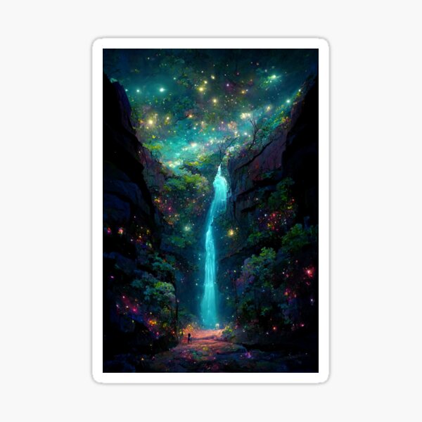 Fairy waterfall Sticker