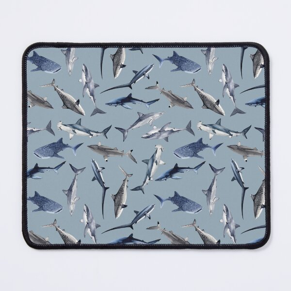 Item preview, SHARKS PATTERN (BLUE) designed and sold by BEATRIZ ABAITUA.