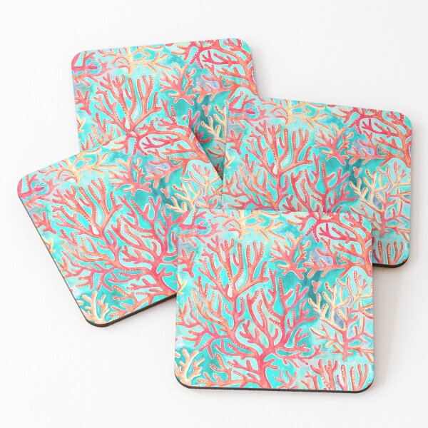 Item preview, Textured Red Coral on Pastel Cyan designed and sold by micklyn.