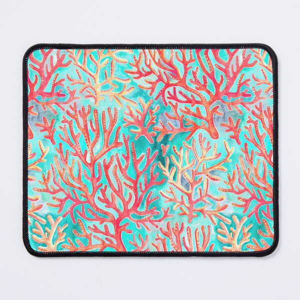 Item preview, Textured Red Coral on Pastel Cyan designed and sold by micklyn.