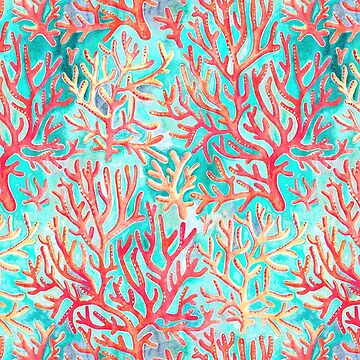 Vorschaubild zum Design Strukturierte rote Koralle auf Pastellcyan von micklyn