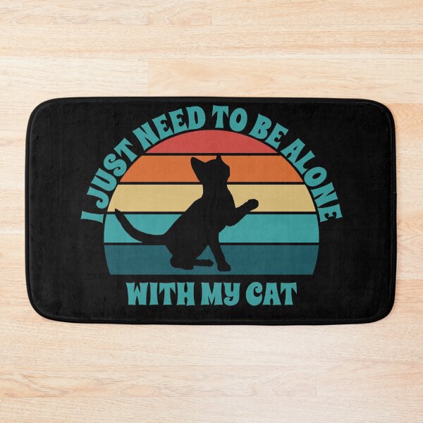 Item preview, I Just Need To Be Alone With My Cat Retro Sunset designed and sold by PeachesMommy.