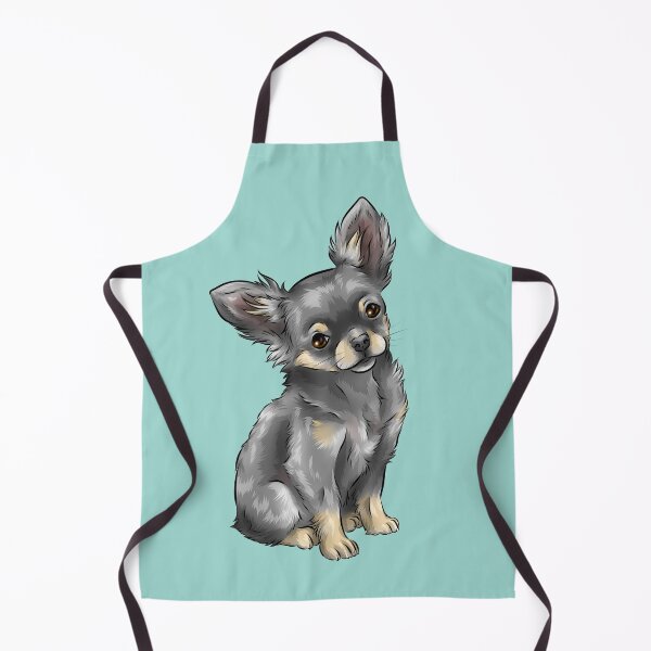 Item preview, Long Haired Chihuahua | Blue and Tan | Cute Dog Art designed and sold by shirinsart.