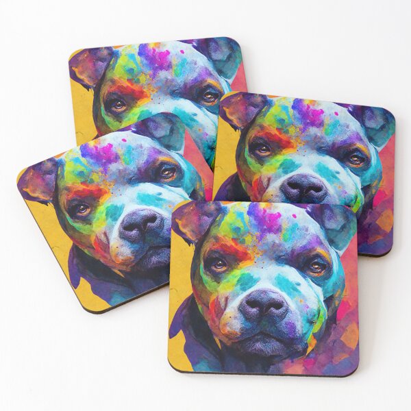 Item preview, Colorful Pitbull Dog designed and sold by shokA Design.