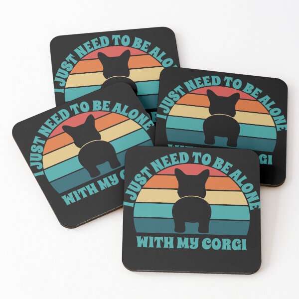 Item preview,  I Just Need To Be Alone With My Corgi Retro Sunset designed and sold by PeachesMommy.