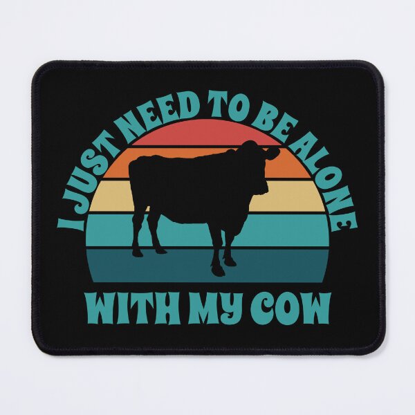 Item preview, I Just Need To Be Alone With My Cow Retro Sunset designed and sold by PeachesMommy.