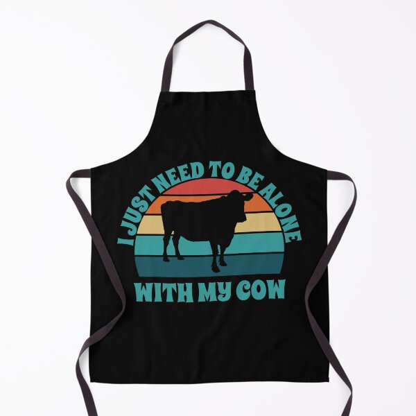 Item preview, I Just Need To Be Alone With My Cow Retro Sunset designed and sold by PeachesMommy.