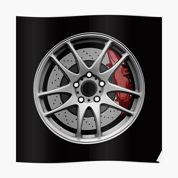 "Silver JDM Wheel Design" Poster for Sale by ApexFibers Redbubble